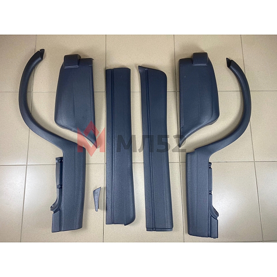 05 Новые накладки с дефектом для а/м Соболь, Баргузин черно-серый графит (обвес, бортовые молдинги), пластиковые, комплект