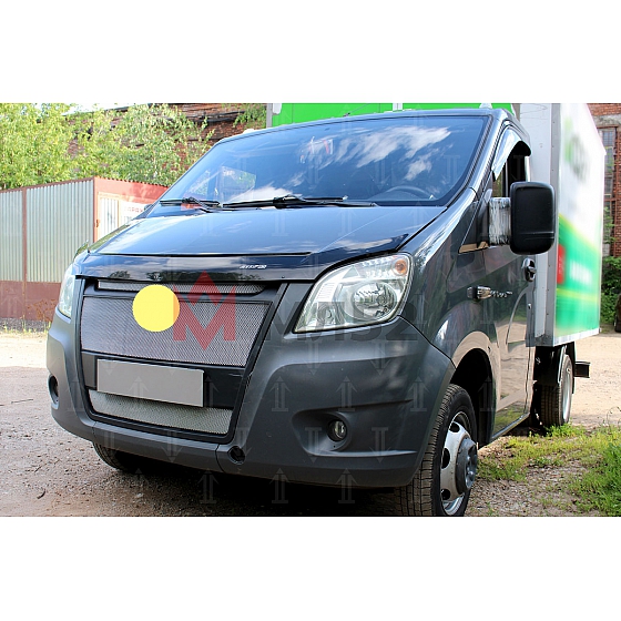 Сетка радиатора для а/м Газель Некст: хром матовый защитный комплект (3 части)