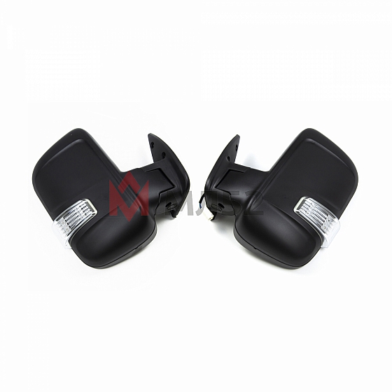 Зеркала для а/м Газель, бегущий повторитель (комплект), с подогревом и ручным приводом, черный