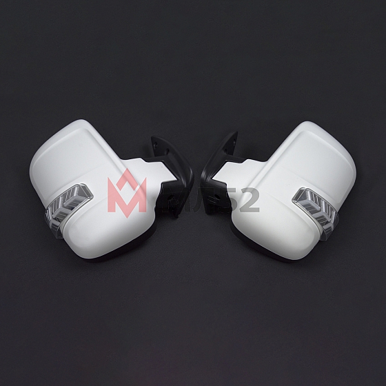 Зеркала для а/м Газель белые (комплект), бегущий повторитель, с подогревом и ручным приводом