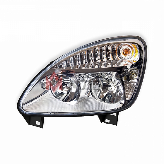 Блок фара для а/м Газель 3302, 2217, 33104 нового образца, левая (пластиковый рассеиватель), AUTOMOTIVE LIGHTING