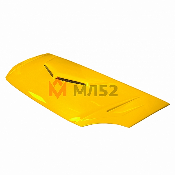 Капот для а/м Газель, Газель Бизнес пластик &quot;Рейсинг&quot; (желтый) с воздухозаборником