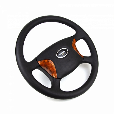 Рулевое колесо (руль для а/м Газель) Бизнес-Делюкс (с деревянными вставками)