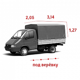 Тент для а/м Газель 3 метра старого образца, &quot;Стандарт&quot;, серый (двухсторонняя ткань), под веревку