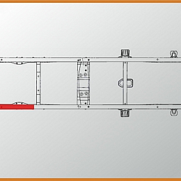 Усилитель рамы для а/м Газель 3302 №2 под кабину левый, длина 630 мм, толщина 4 мм