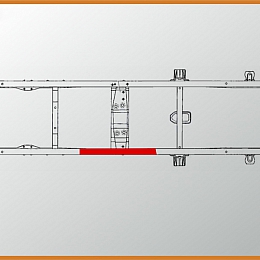 Усилитель рамы для а/м Газель Фермер 33023 центральный левый, длина 600 мм, толщина 4 мм
