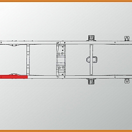 Усилитель рамы для а/м Газель 3302 №2 под кабину левый, длина 1200 мм, толщина 4 мм