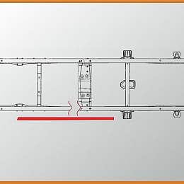 Удлинитель рамы для а/м Газель 3302 левый средний, сверлённый, длина 940 мм, толщина 4 мм