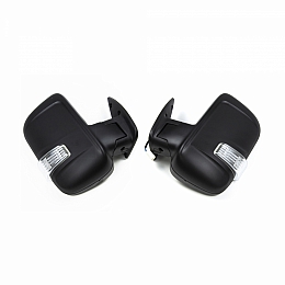 Зеркала для а/м Газель, бегущий повторитель (комплект), с подогревом и ручным приводом, черный