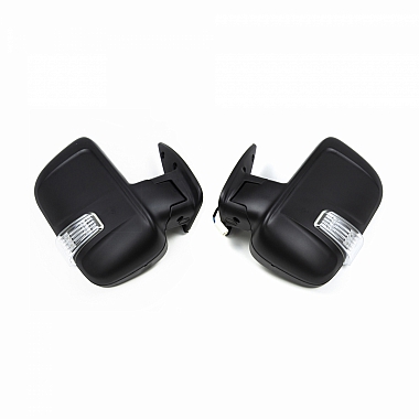 Зеркала для а/м Газель, бегущий повторитель (комплект), с подогревом и ручным приводом, черный