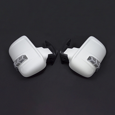 Зеркала для а/м Газель белые (комплект), бегущий повторитель, с подогревом и ручным приводом