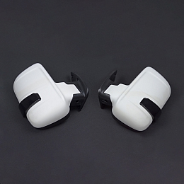 Зеркала для а/м Газель белые (комплект), темный бегущий повторитель, с подогревом и ручным приводом