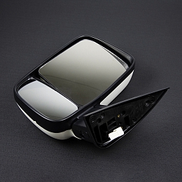 Зеркала для а/м Газель белые (комплект), темный бегущий повторитель, с подогревом и ручным приводом